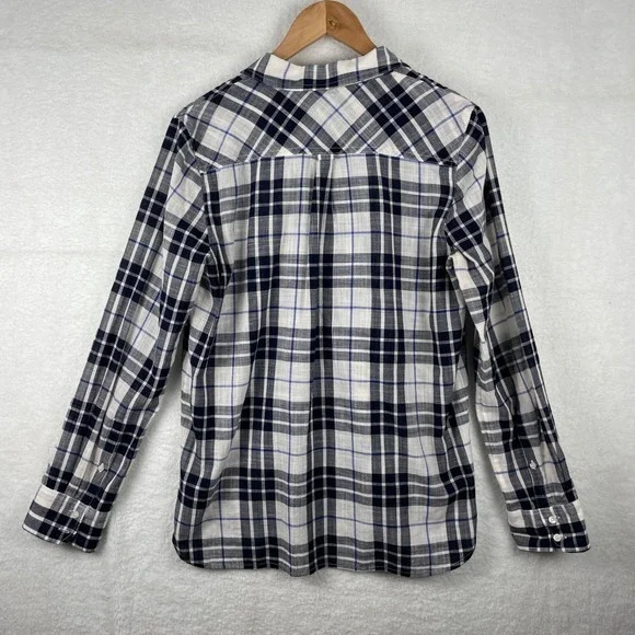 J Crew Sz S‎ 100% Cotton Plaid Preppy Work Casual Lagenlook Academia 90s Grunge - Picture 4 of 11